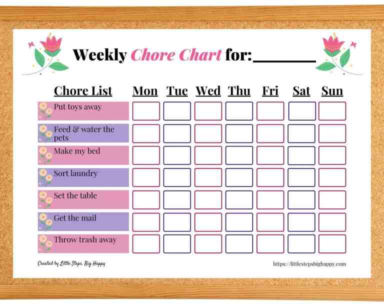 Flower Chore Chart