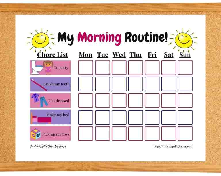 Morning Routine Chore Chart