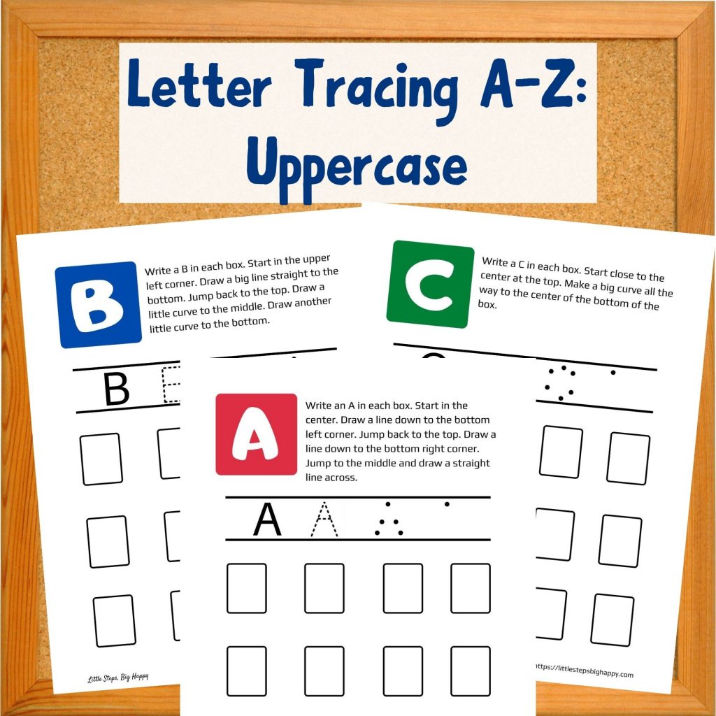 Letter Tracing Pages A-Z Uppercase