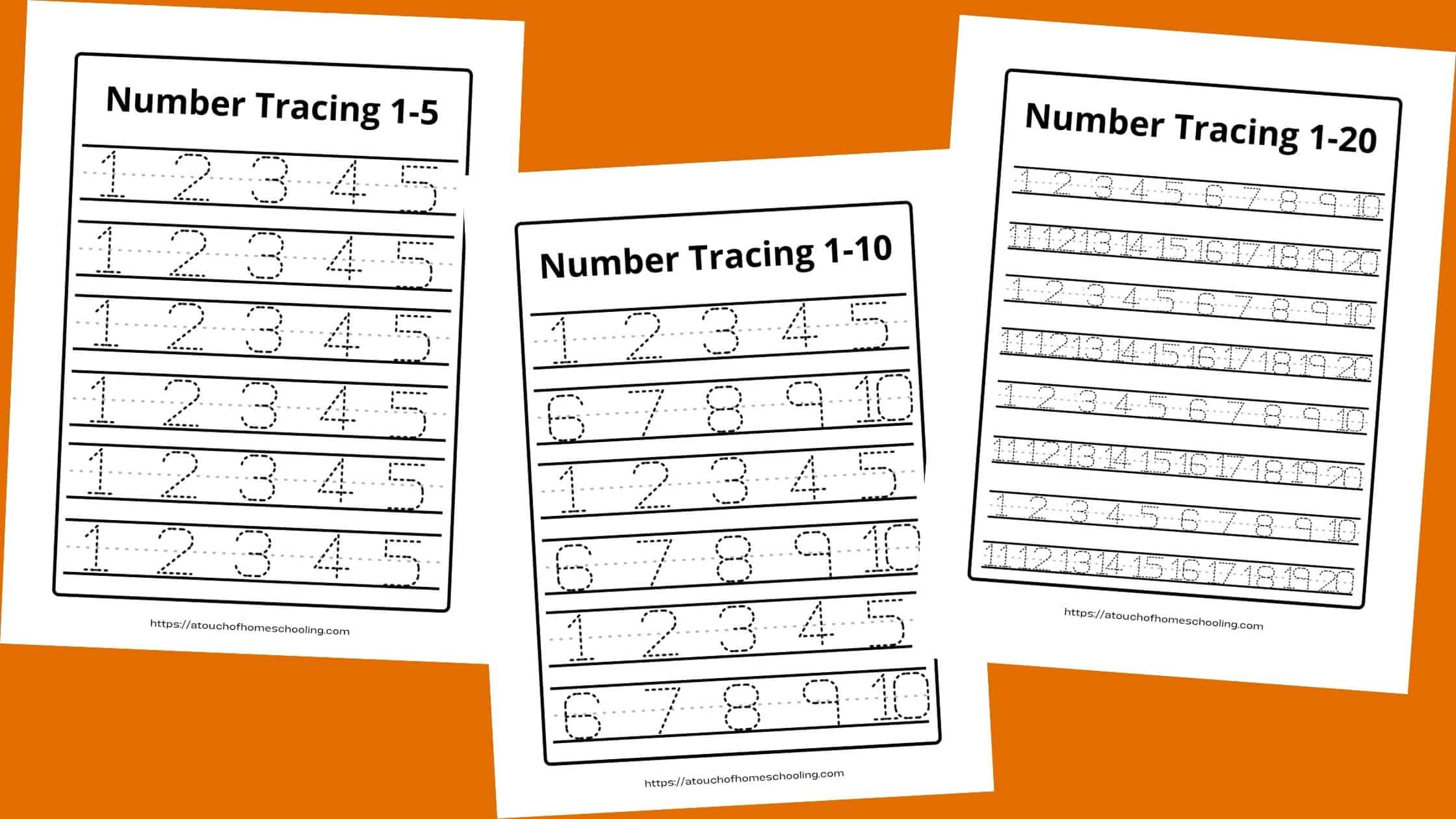 Number Tracing 1-20 PDF - Free Printable Worksheets