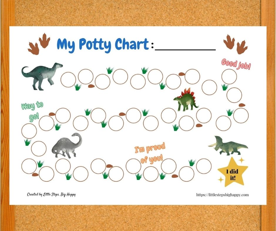 dinosaur potty training chart