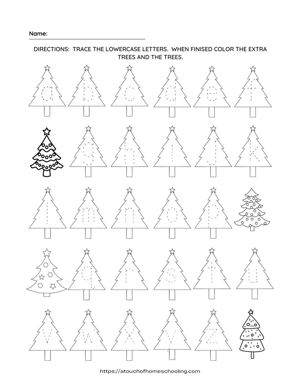 FREE Christmas Alphabet Printable Worksheets for Preschool &amp; Kindergarten