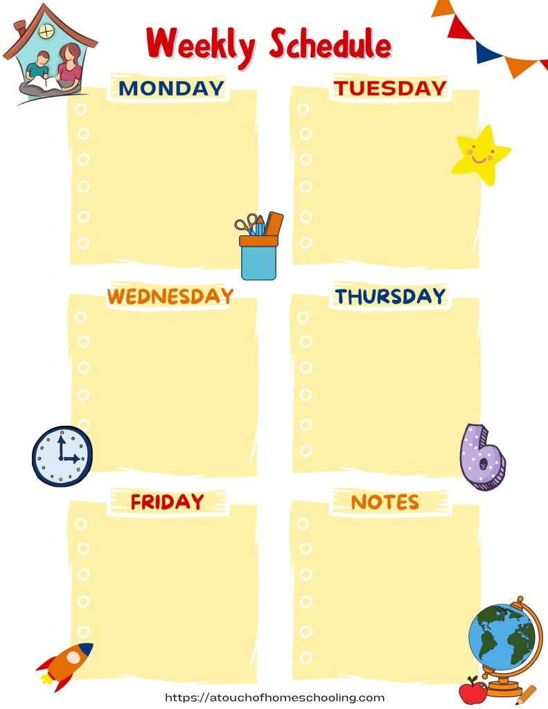 Editable Homeschool Schedule Template Free Printable Weekly Planner