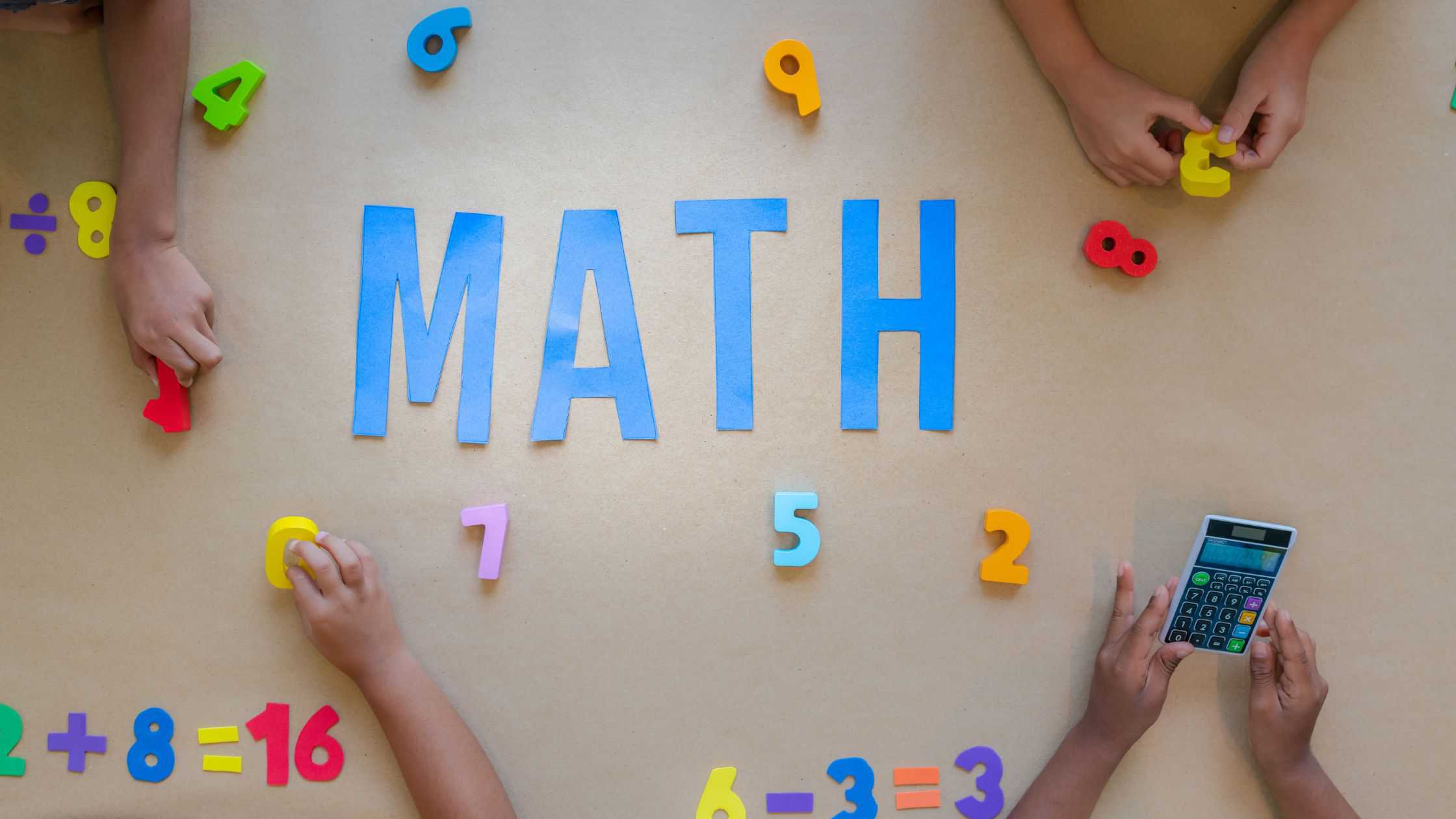 math next to some math manipulatives. Tips for homeschooling math