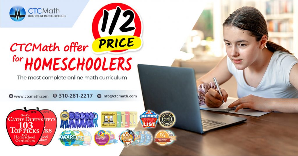 CTCMath half price offer for homeschoolers