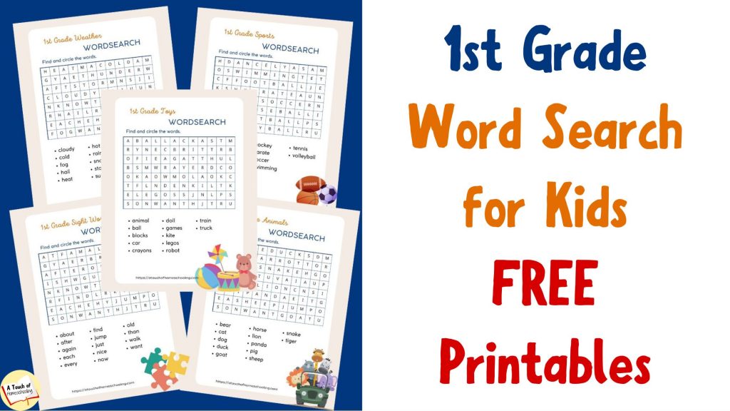 1st Grade Word Search for Kids - FREE Printables